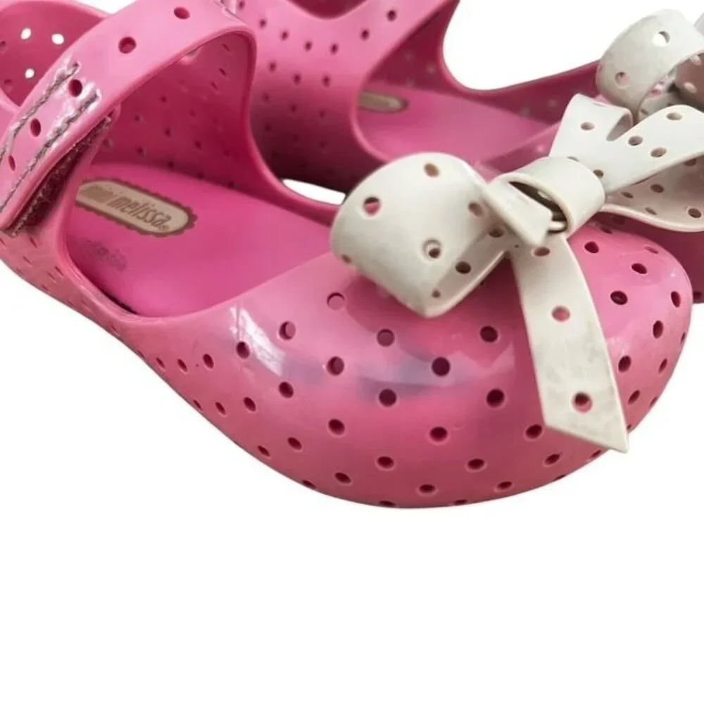 Mini Melissa Mini Furadinha XI Pink Ballet Flats Toddler Size 7